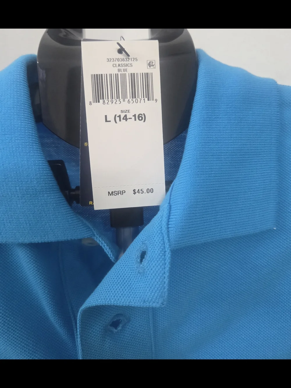 Ralph Lauren Classic Polo in Bright Blue with Pink Logo